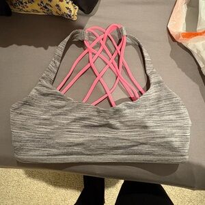 lululemon athletica Heather Gray and Pink Sports Bra